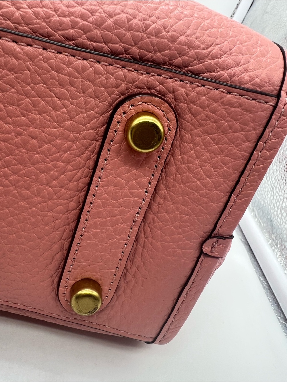 COACH C4824 Lori Candy Pink Rose Soft Pebbled Leather Shoulder Bag Hobo Tote - Picture 13 of 17